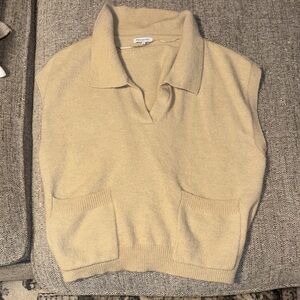 Crescent Beige V-Neck Sweater Vest
